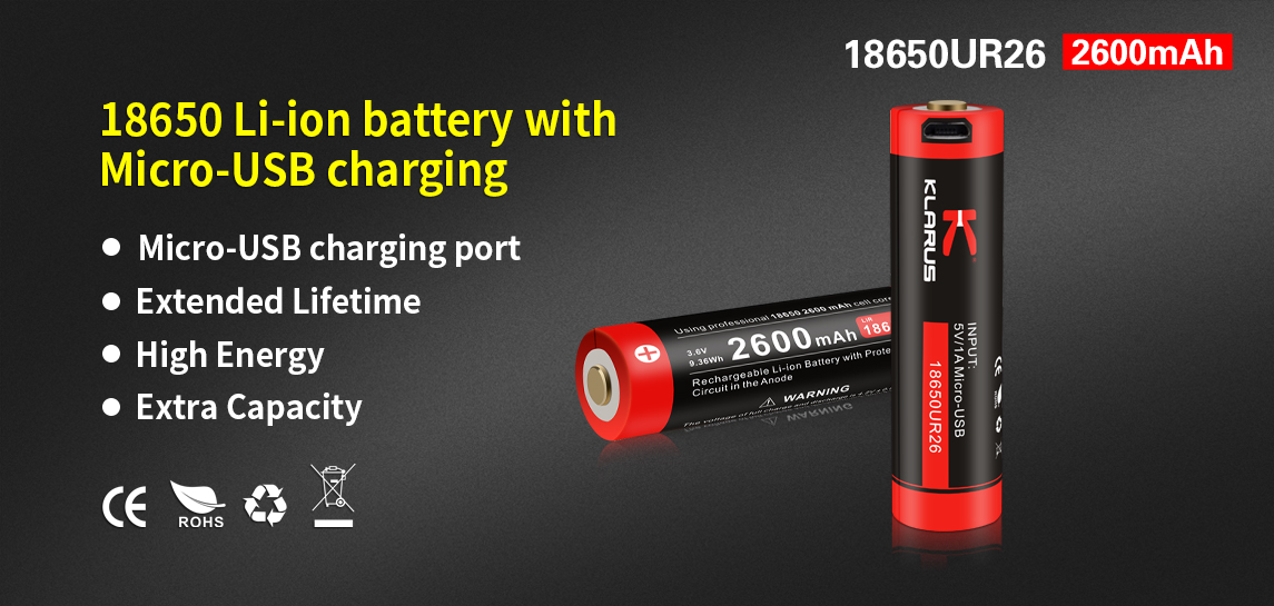 ΜΠΑΤΑΡΙΑ KLARUS 18650 UR26 2600mAh